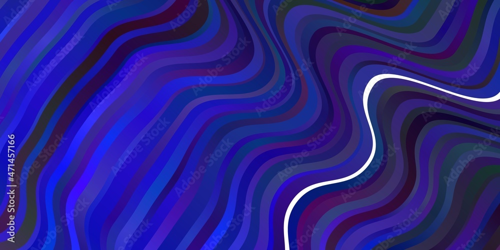 Dark Pink, Blue vector background with bent lines.