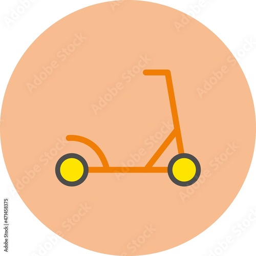 Kick Scooter Flat Circle Vector Icon Design