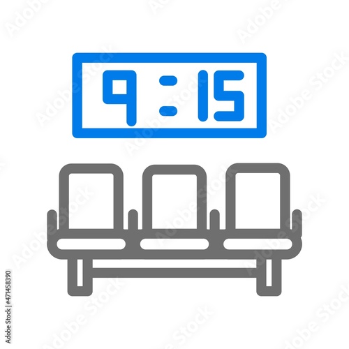 Waiting Room Line Blue Vector Icon Design