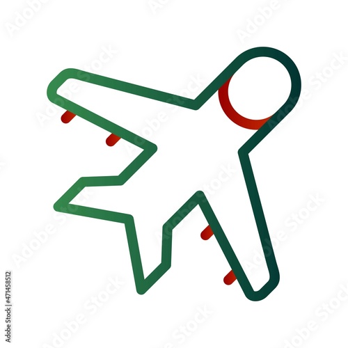 Air Plane Line Gradient Vector Icon Design