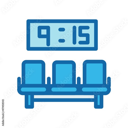 Waiting Room Line Filled Blue Vector Icon Design