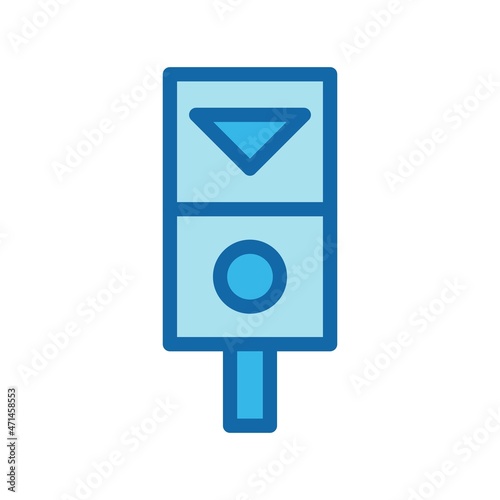 ticket validator Line Filled Blue Vector Icon Design