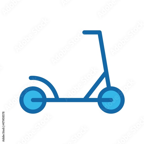 Kick Scooter Line Filled Blue Vector Icon Design