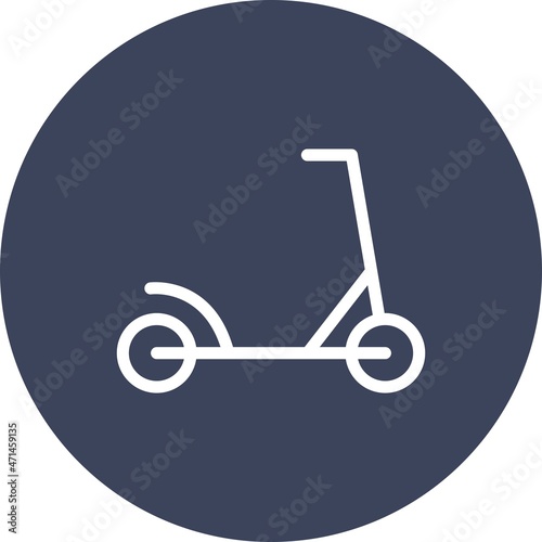 Kick Scooter Line circle Vector Icon Design