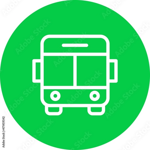  Bus Line circle Vector Icon Design