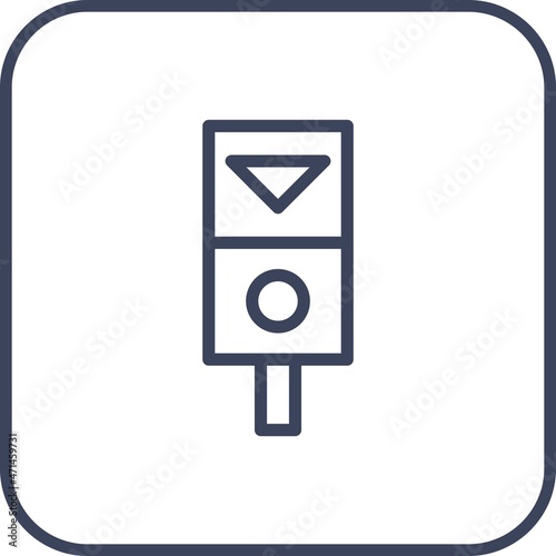 ticket validator Line Round Corner Vector Icon Design