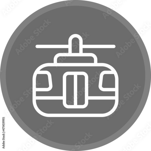 Cable Car Line Circle Grey Vector Icon Design