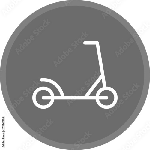 Kick Scooter Line Circle Grey Vector Icon Design