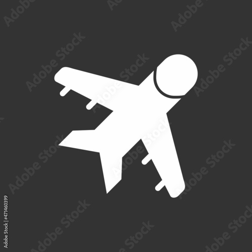 Air Plane Glyph Inverted Vector Icon Design