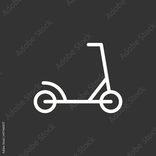 Kick Scooter Line Inverted Vector Icon Design