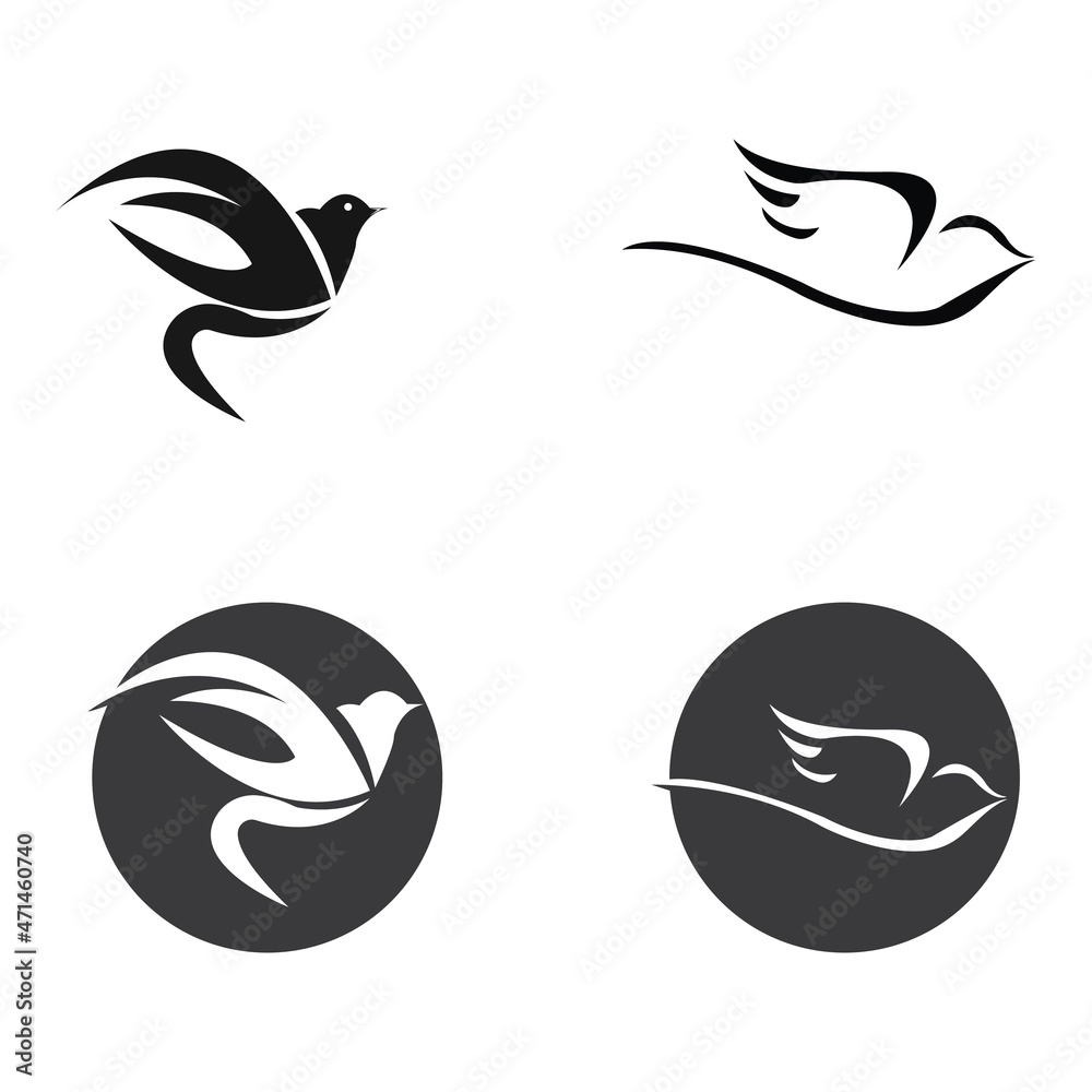 Abstract Bird logo design template