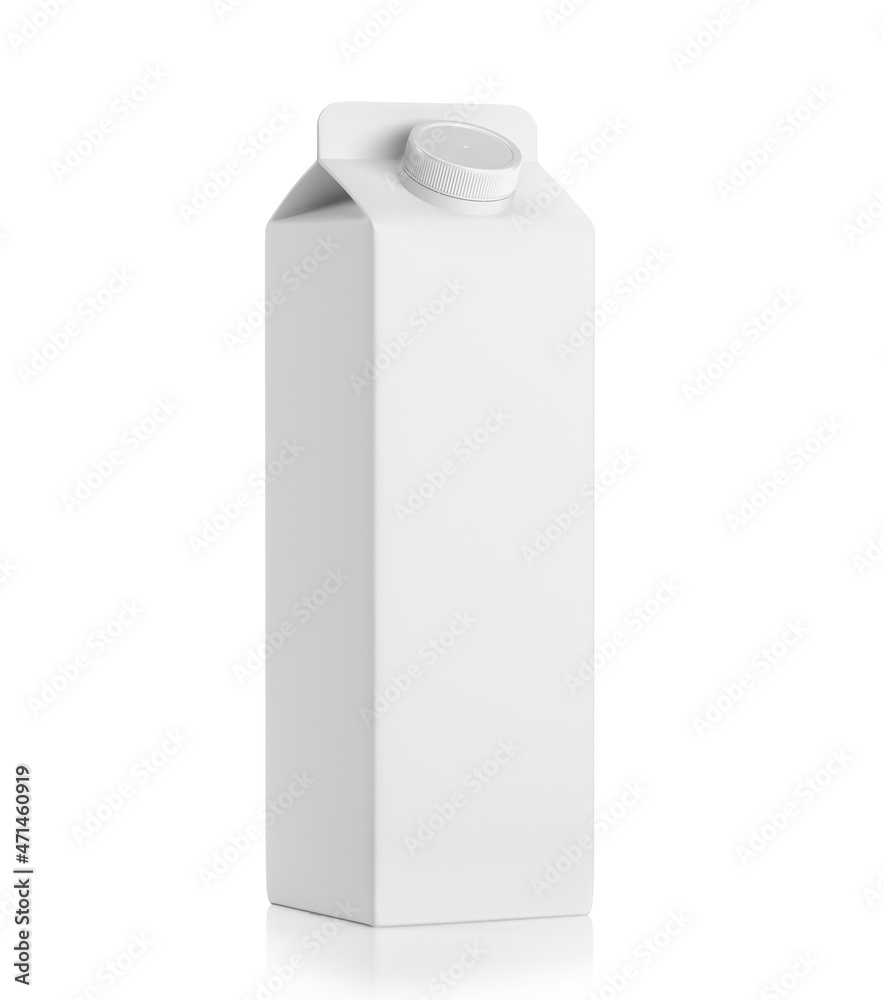 Cardboard packaging for dairy products. Isolated on a white background. 3D illustration
