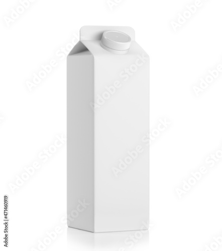 Obraz na płótnie Cardboard packaging for dairy products. Isolated on a white background. 3D illustration w salonie