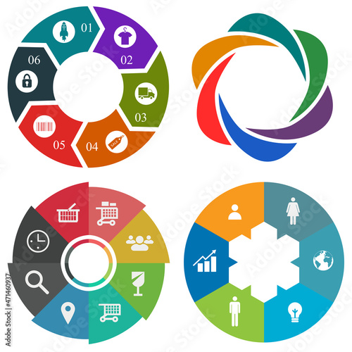Business infographics. Set of pie chart	
