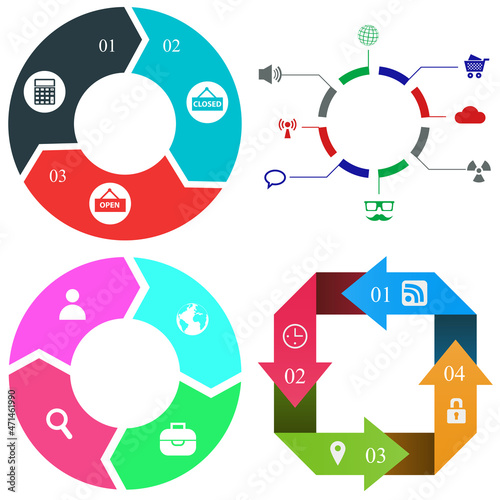 Business infographics. Set of pie chart	
