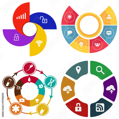Business infographics. Set of pie chart	
