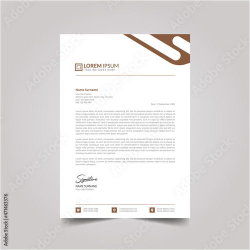 Professional business style letterhead design vector template