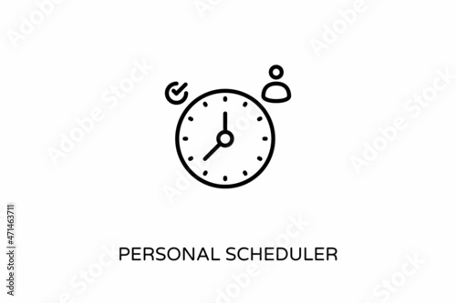 PERSONAL SCHEDULER icon in vector. Logotype