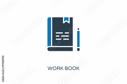 Work Book icon in vector. Logotype