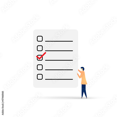 Woman hold chek list in hands