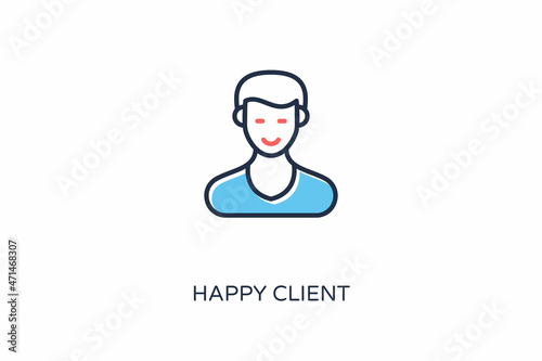 Happy Client icon in vector. Logotype