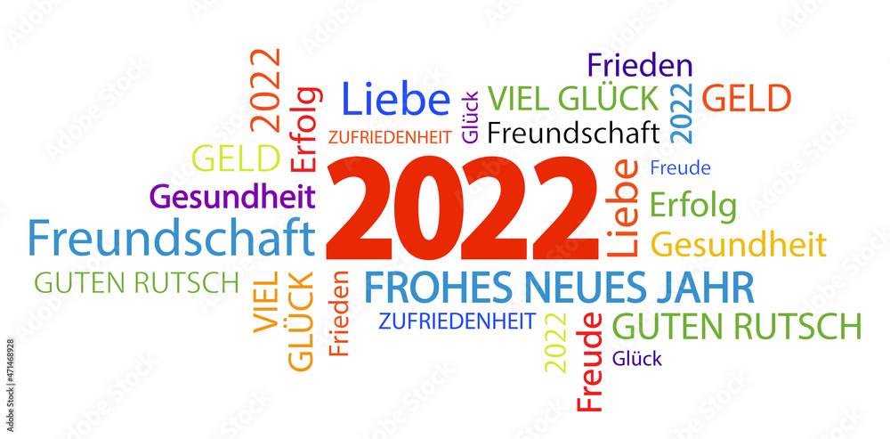 Obraz premium word cloud with new year 2022 greetings