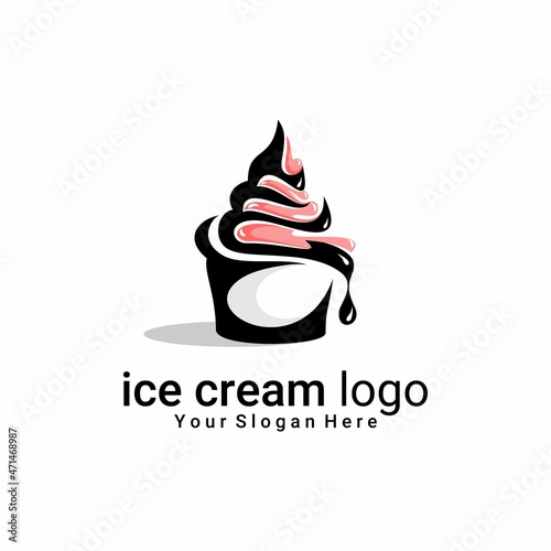 vector ice cream logo on white background