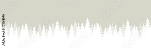 christmas landscape background with snowy firs