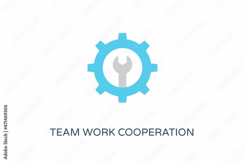 Teamwork Cooperation icon in vector. Logotype