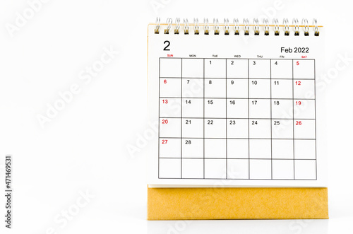 February 2022 desk calendar © gamjai