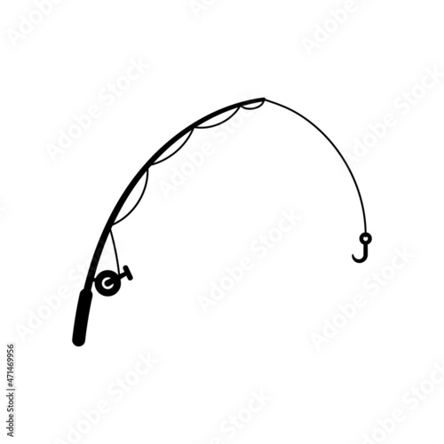 fishing rod icon design template vector isolated illustration