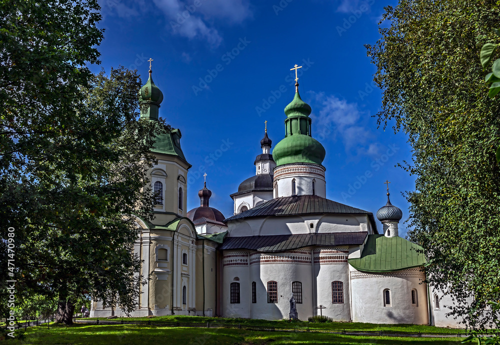 Cyril Belozersky church and Assumption cathedral. Kirillo-Belozersky monastery, city of Kirillov, Russia