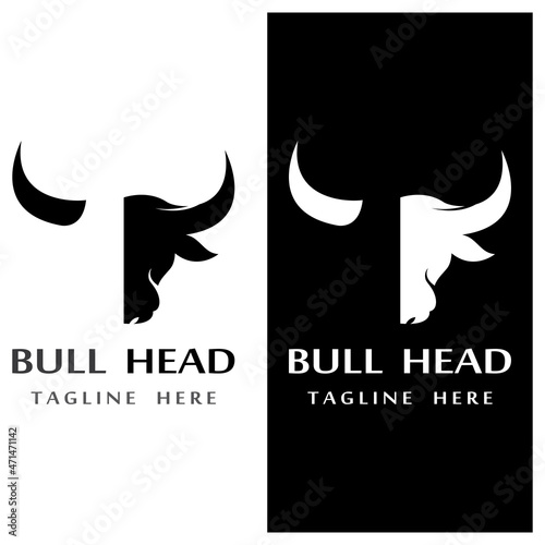 bull head horn icon template