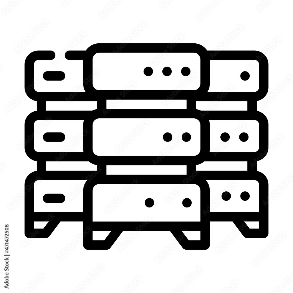 data center server line icon vector. data center server sign. isolated contour symbol black illustration data center server line icon vector. data center server sign. isolated contour symbol black illustration