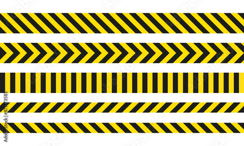 Tableau sur toile Yellow and black danger ribbons