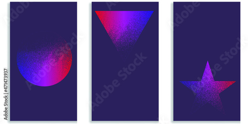 Social media editable covers with grainy effects .Grunge design . Contemporary style . Post frame stories templates. Layout for promotion .Media banner .Vector