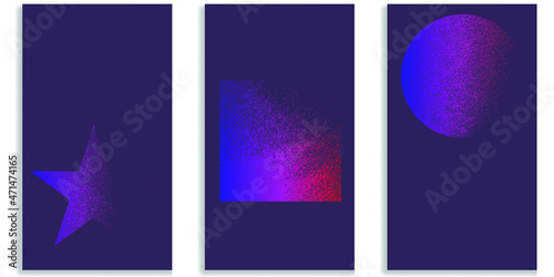 Social media editable covers with grainy effects .Grunge design . Contemporary style . Post frame stories templates. Layout for promotion .Media banner .Vector