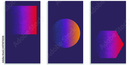 Social media editable covers with grainy effects .Grunge design . Contemporary style . Post frame stories templates. Layout for promotion .Media banner .Vector