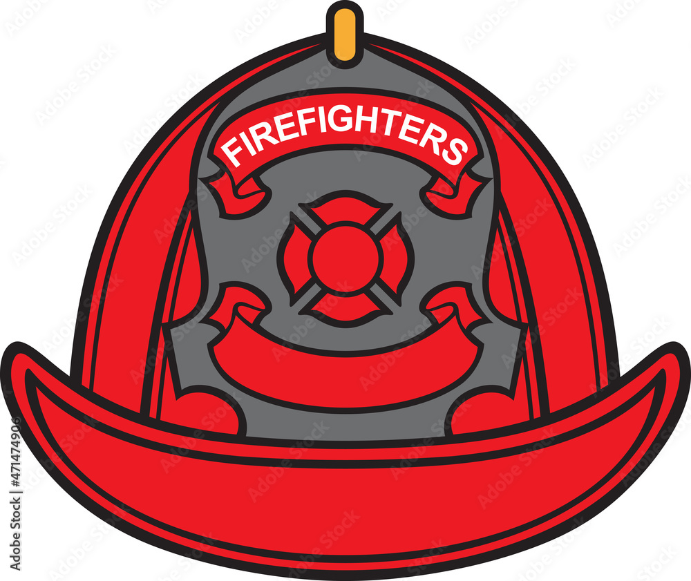 Fototapeta premium Firefighter Helmet Color Vector Illustration