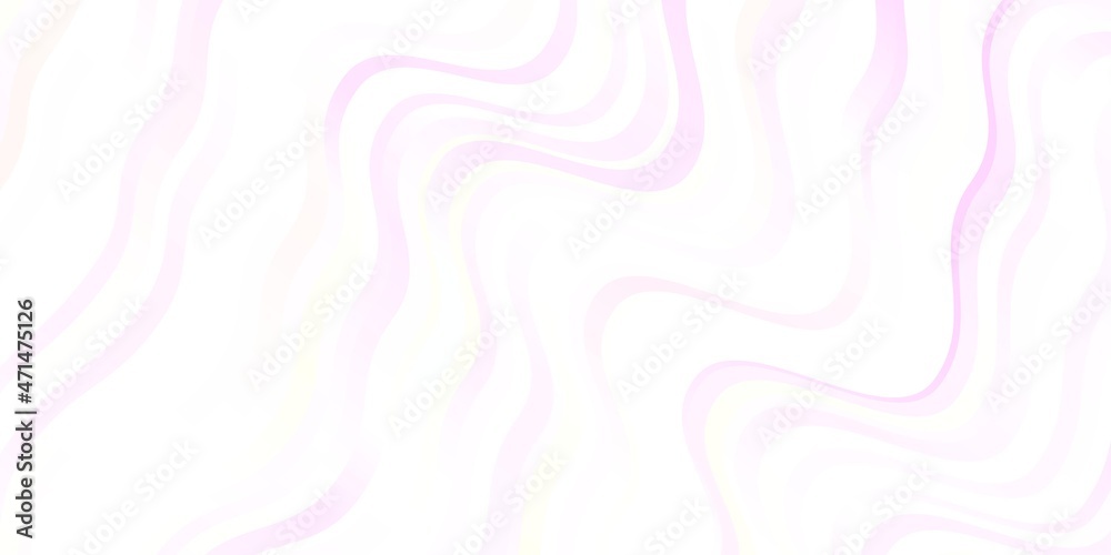 Light Pink, Yellow vector pattern with curves.