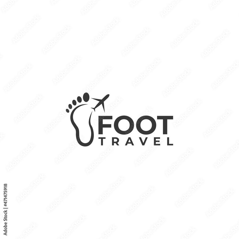 Foot travel Logo template vector