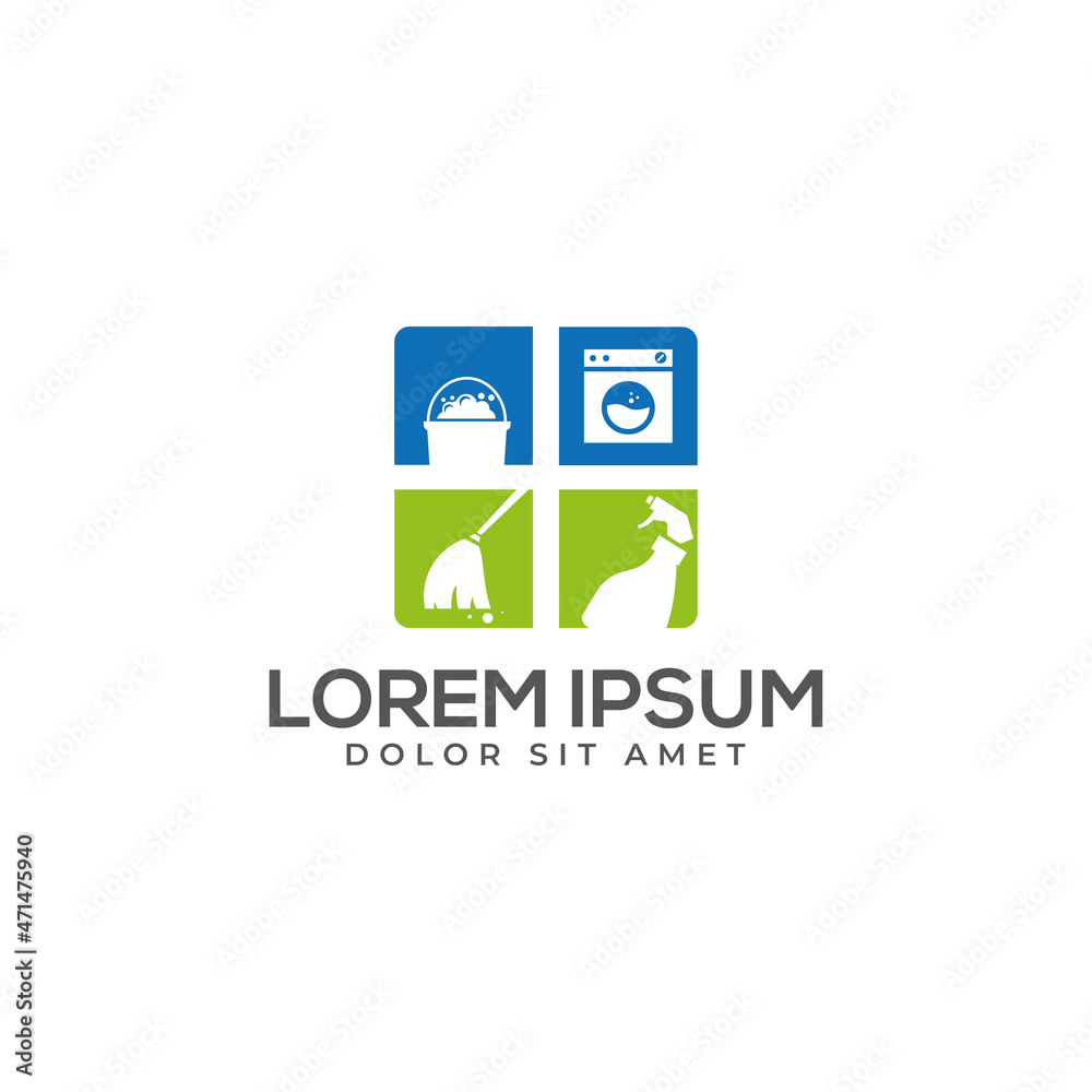 Fototapeta premium laundry and cleaning service logo template