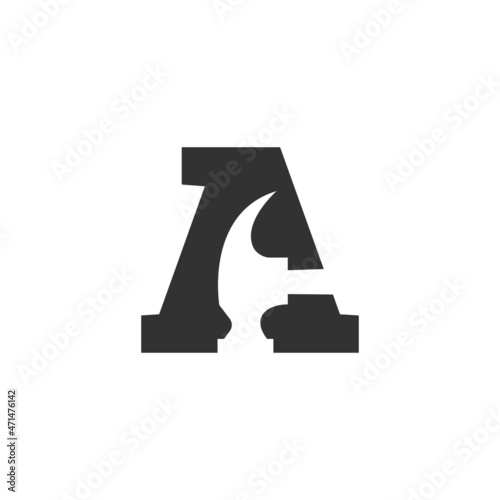 Letter A Hammer Logo, Vector Illustration