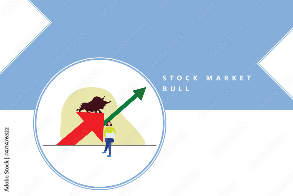 2D illustration stock market concept