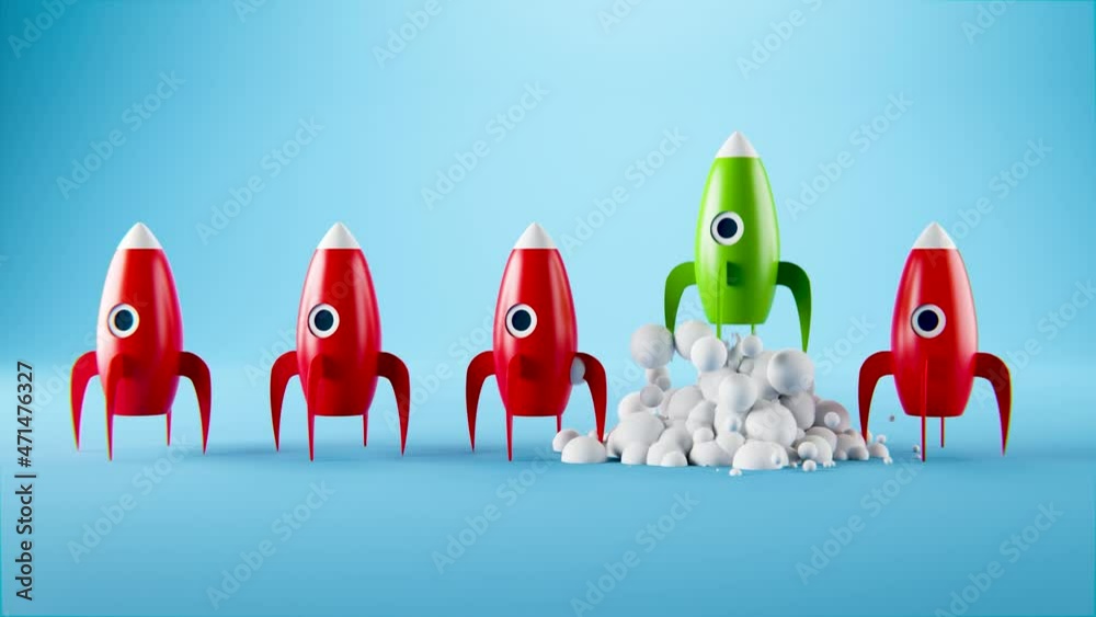 Rakete beim Start  - Thema Start-Up, Wettbewerb oder Innovation