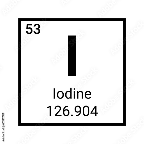 Iodine periodic element table science vector illustration atomic chemistry symbol sign