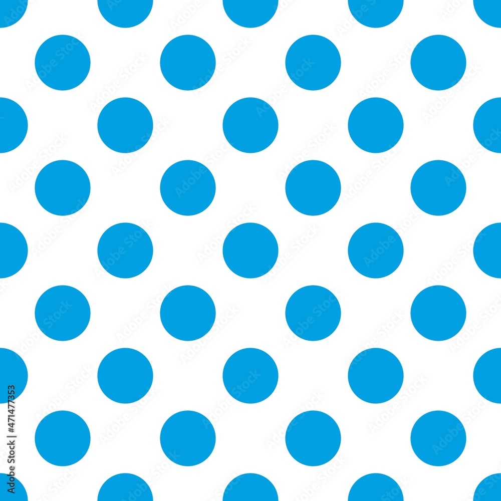 Seamless vector pattern with big sailor navy blue polka dots isolated on white background