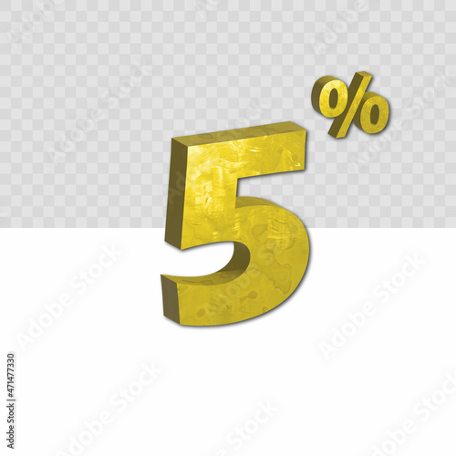 5 percent discount vector 3d texture