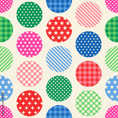 Colorful geometric with polka dot pattern for christmas and new year celebration.