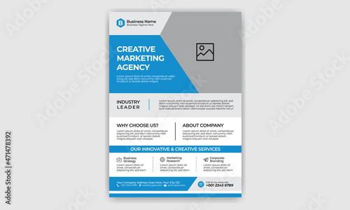 Corporate, Business, Poster, Cover layout, Annual Report, Flyer in A4 Template Design 21 with colorful Circle, Rectangle, Triangle shape for Brand, Company and Market